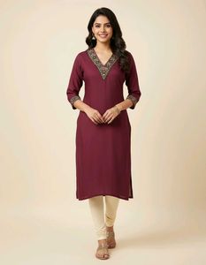 Elegant Maroon Embroidered Kurta