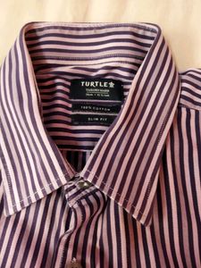 Turtle Tailors Mark Striped Slim Fit Shirt