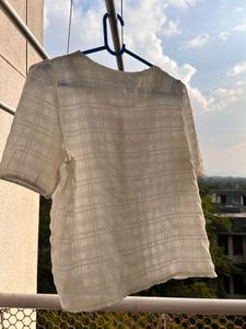 Elegant Sheer Button-Up Top