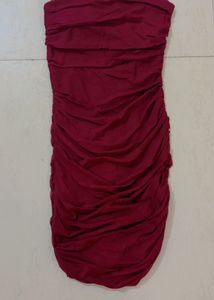 Burgundy Bodycon Mini Dress