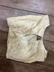 Elegant Cream Blouse Padded Satin