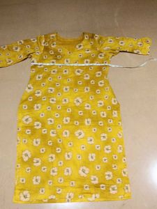 Full mustard kurta with Overall flower print