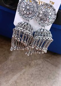 Silver Jhumka Earrings