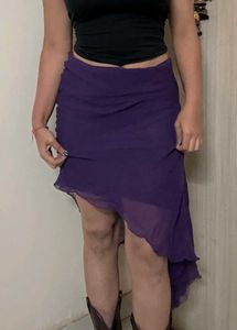 Purple Asymmetrical Skirt