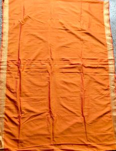 Orange &amp; Gold Woven Saree