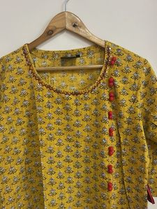 Yellow Printed Kurta