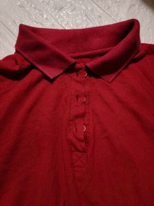 ❤️B1G1❤️ Red Sleeveless Polo Top