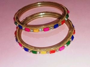 Colorful Beaded Bangles (Set of 2)