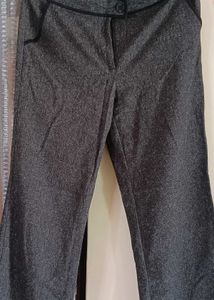 Gray Bell Bottom Style Full Length Trousers
