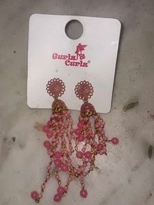 Pink Jhumka Earrings