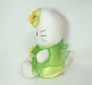Hello kitty sanrio Plush Green Flower dress 7.5”