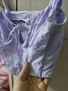Lavender Tie-Front Coreset style Top