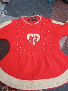 Cute Red Baby Sweater Dress