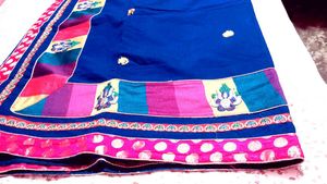 Blue Embroidered Saree
