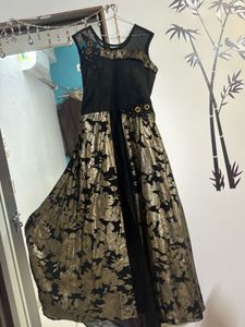 Black &amp; Gold Embellished Party Dress