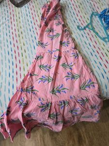 Pink Floral Dress skirt kurti