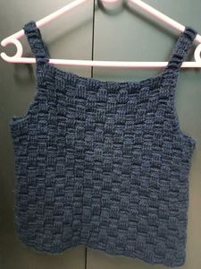Midnight Blue Crochet Crop Top