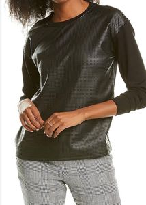 Rio Black Fitted Leather Effect Top
