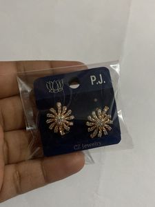 A.D White Stone Gold plated studs