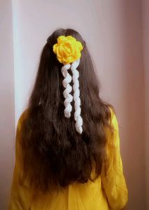 Handmade Crochet Rose Hairclip