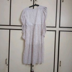 Floral Midi Dress with Belt Design