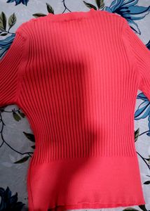 Pink Ribbed Knit Top