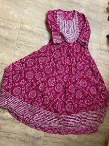 Magenta anarkali kurthi