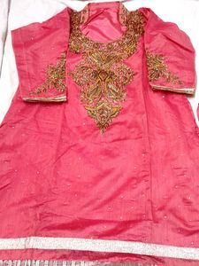 Pink Embroidered Kurta Set