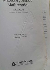 Rs Aggrawal Maths Textbook For Class 10th