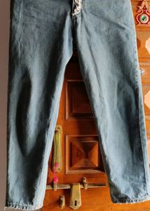 Blue High Waist Boyfriend Fit Jeans