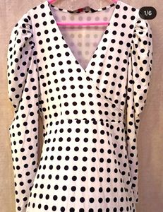 Polka Dots Black &amp; White Dress