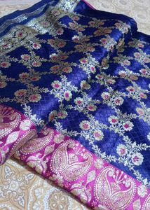 Pure Banarasi Silk Saree With New Free Sare