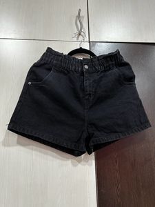 Black Denim Shorts