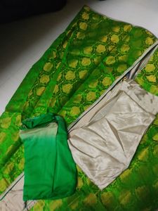 Green With Grey Dress