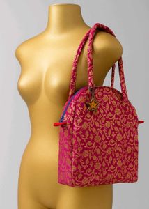 Pink Floral Brocade Bag