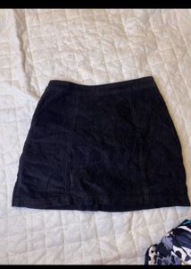 Black Mini Denim Skirt