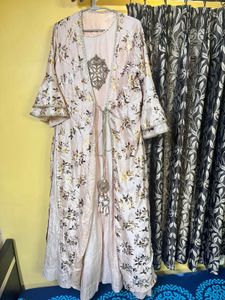 Elegant Floral Foil Print Gown