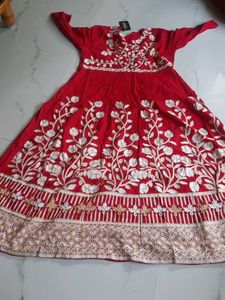 Red Embroidered Dress