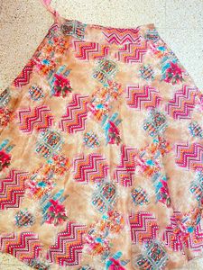 Women’s Pink Indo Western Kurta Skirt Dupatta Set