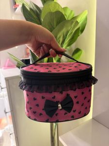 Pink Heart Print Multipurpose Bag