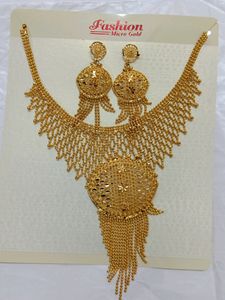 Premium Golden Necklace Jewellery Set for Women