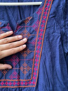 Beautiful 😍 Embroidered Blue Kurta 🤍