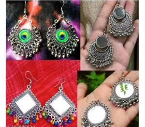 Stylish Silver Jhumka Earring Set