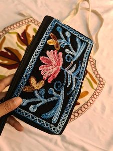 Embroidered Handbag &amp; Wallet Set