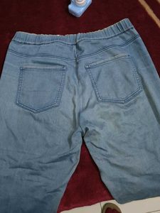 Only Women Jeggings With Blue Polo Neck Tshirt