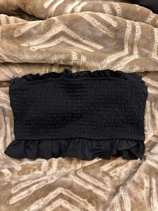 Ruffle Trim Tube Top