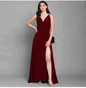 Western front Slit Maxi Gown Dress