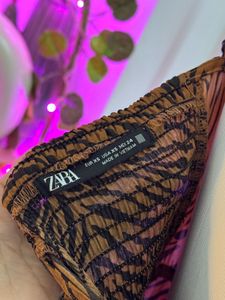 Zebra Print Cutout Midi Dress
