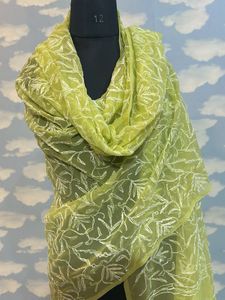 Elegant Yellow Embroidered Dupatta