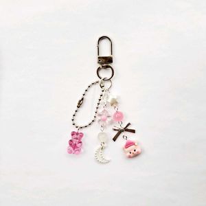 Pinterest Pink Bear Charm Keychain